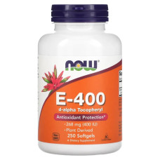Витамин Е 400 МЕ, Now Foods Vitamin E 400 IU, 250 гелевых капсул