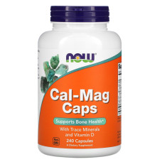Кальций и магний, Now Foods Cal-Mag Caps, с микроэлементами и витамином D, 240 капсул