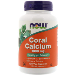 Кораловый кальций 1000 мг, Now Foods Coral Calcium, 100 вегетарианских капсул