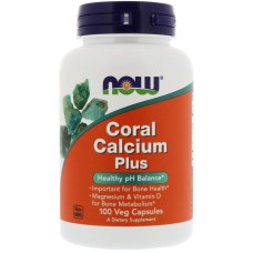 Кораловый кальций плюс, Now Foods Coral Calcium Plus, 100 вегетарианских капсул