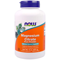 Цитрат магния, NOW Foods Magnesium Citrate, 100% чистый порошок, 227 г