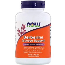 Підтримка рівня глюкози, з берберином, Now Foods Berberine Glucose Support, 90 гелевих капсул