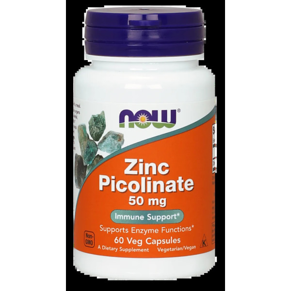 Пиколинат цинка, Zinc Picolinate, Now Foods, 50 мг, 60 капсул