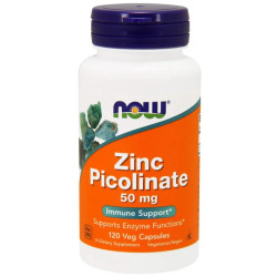 Пиколинат цинка 50 мг, Now Foods Zinc Picolinate, 120 вегетарианских капсул