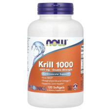 Масло криля 1000 мг, двойная сила, Krill Now Foods, 120 капсул