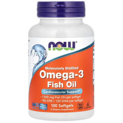 Омега-3, 180 EPA / 120 DHA, Omega-3 Now Foods, 100 гелевых капсул