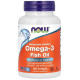 Омега-3, Omega-3, Now Foods, 180 ЕПК\/ 120 ДГК, 100 гелевих капсул