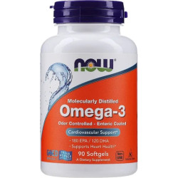 Омега-3 180 ЕПК / 120 ДГК, Omega-3 NOW Foods, 90 гелевих капсул