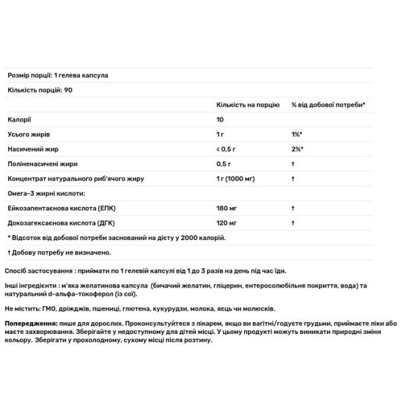 Омега-3, Omega-3, NOW Foods, 180 ЕПК\/120 ДГК, 90 гелевих капсул