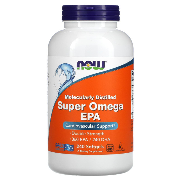 Супер Омега-3, Super Omega EPA, Now Foods, 360 ЕПК \/240 ДГК, 240 гелевих капсул