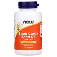 Олія насіння чорного кмину 1000 мг, Black Cumin Seed Oil NOW Foods, 60 гелевих капсул