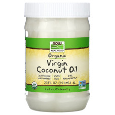 Кокосова олія, Now Foods Coconut Oil, 591 мл, першого віджиму, органічна