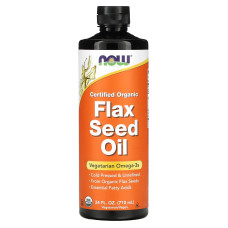 Льняное масло, Now Foods Flax Seed Oil, органическое, сертифицированное, 710 мл.