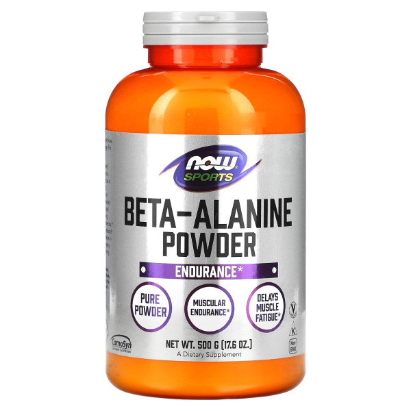 Бета-аланін, Beta-Alanine, Now Foods, Sports, чистий порошок, 500 г