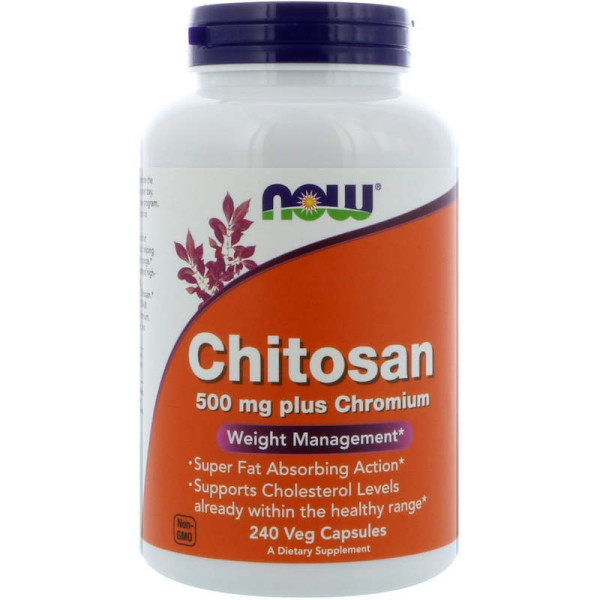 Хітозан та хром для схуднення, Chitosan, Now Foods, 500 мг, 240 капсул