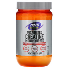 Креатин моногідрат, Now Foods Micronized Creatine Monohydrate, 500 г, мікронізований