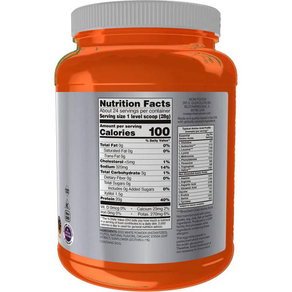 Яєчний протеїн, Egg white Protein, Now Foods, Sports, ванільний крем, 680 г