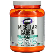 Мицеллярный казеин, Micellar Casein Now Foods Sports, порошок быстрого приготовления без ароматизаторов, 816 г