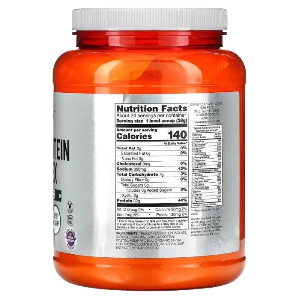 Протеїн рослинний, Plant Protein Complex, Now Foods, комплекс, вершково-ванільний, 907 г