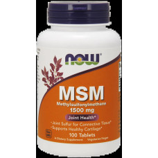 Метилсульфонилметан МСМ 1500 мг, Now Foods MSM, 100 таблеток