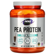 Гороховый протеин, Now Foods Pea Protein, порошок, вершковый шоколад, 907 г.