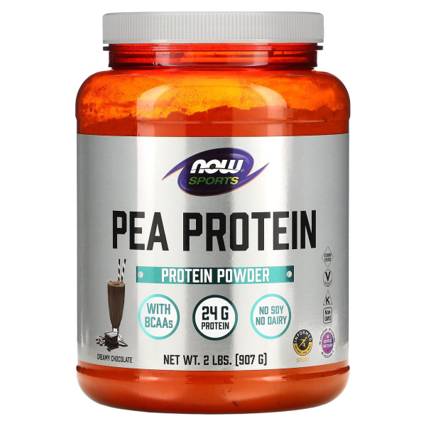 Гороховий протеїн, Pea Protein, Now Foods, Sports, порошок, вершковий шоколад, 907 г