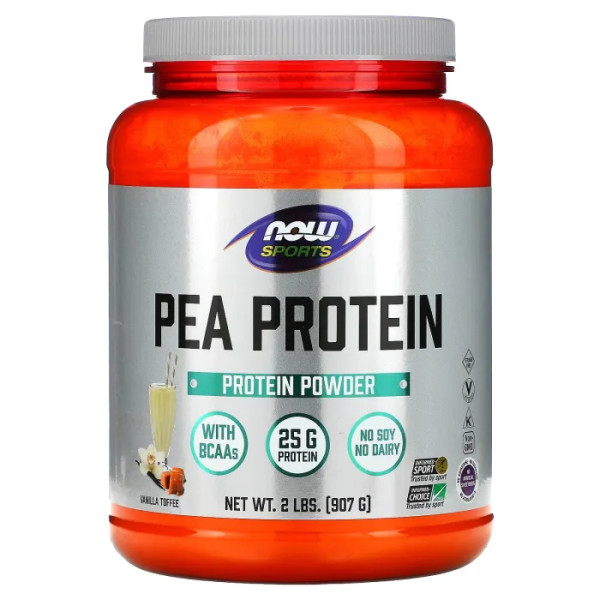 Гороховий протеїн, Pea Protein, Now Foods, Sports, ванільний ірис, 907 г