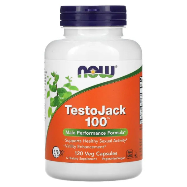 Репродуктивное здоровье мужчин, TestoJack 100, Now Foods, 120 вегетарианских капсул