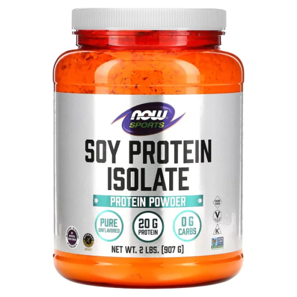 Изолят соевого протеина, Soy Protein Isolate, Now Foods, Sports, порошок, чистый, без вкуса, 907 г