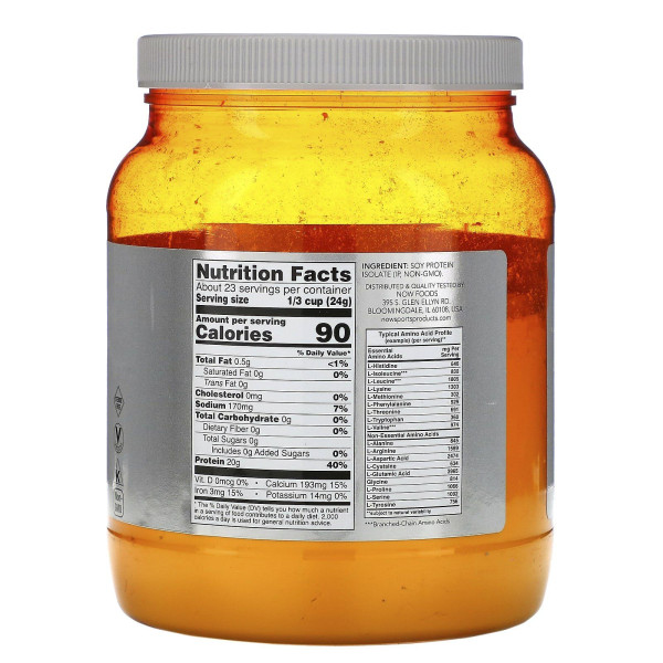 Ізолят соєвого протеїну, Soy Protein Isolate, Now Foods, Sports, порошок, без смаку, 544 г