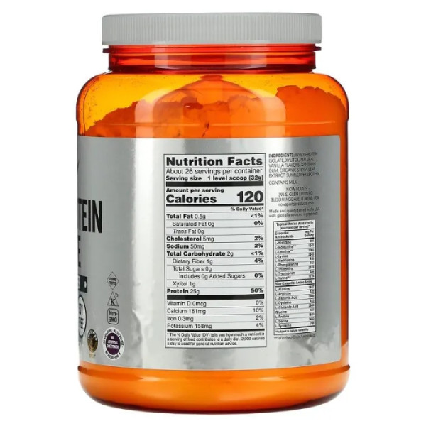 Ізолят сироваткового протеїну, Whey Protein Isolate, Now Foods, Sports, вершково-ванільний, 816 г