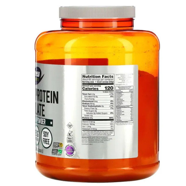 Ізолят сироваткового протеїну, Whey Protein Isolate, Now Foods, Sports, вершковий шоколад, 2268 г