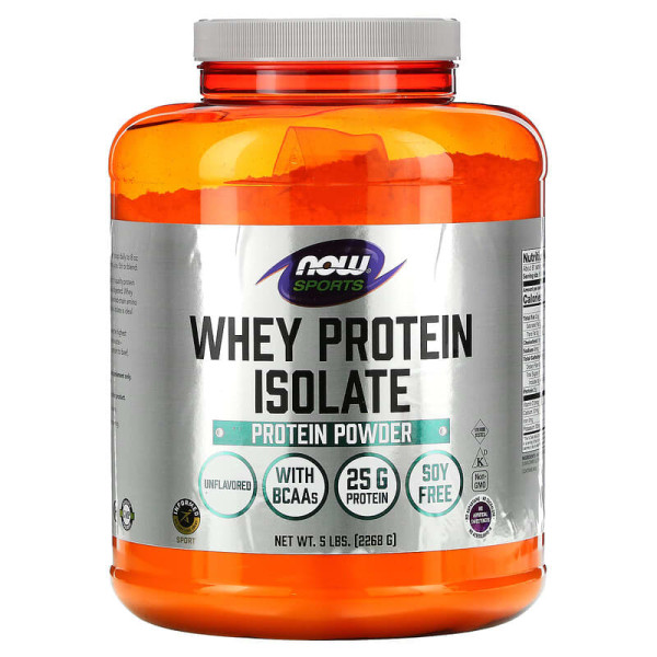 Ізолят сироваткового протеїну, Whey Protein Isolate, Now Foods, Sports, без смаку, 2268 г