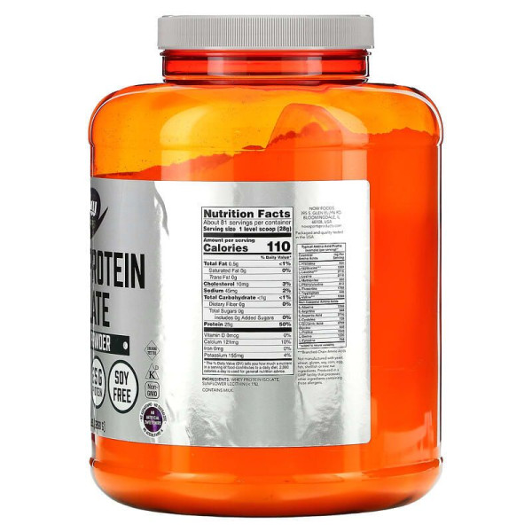 Ізолят сироваткового протеїну, Whey Protein Isolate, Now Foods, Sports, без смаку, 2268 г