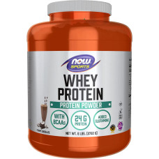 Сироватковий протеїн, NOW Foods Sports Whey Protein, смак вершковий шоколад, 2722 г