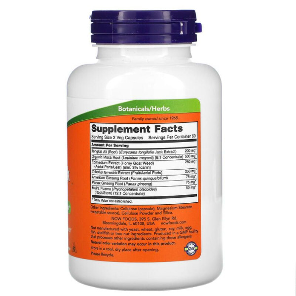 Репродуктивне здоров'я чоловіків, TestoJack 200, Now Foods, 120 вегетаріанських капсул