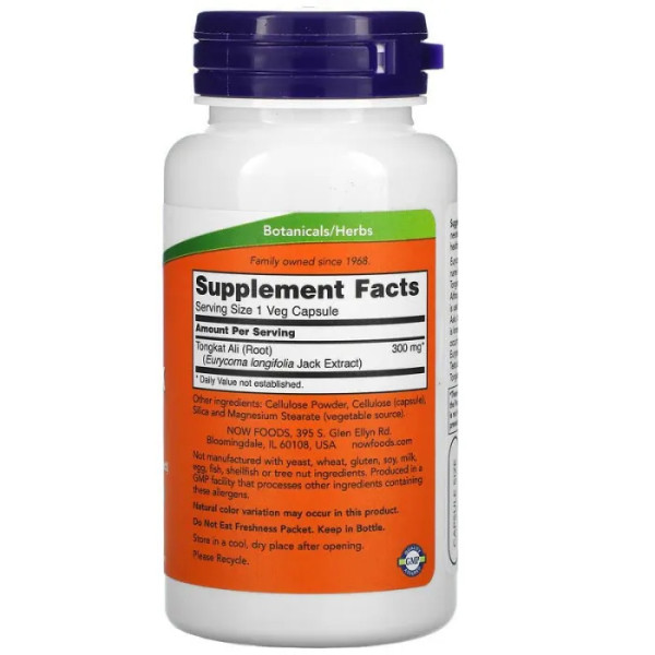 Тонгкат али, TestoJack 300, Now Foods, репродуктивное здоровье мужчин, 300 мг, 60 вегетарианских капсул