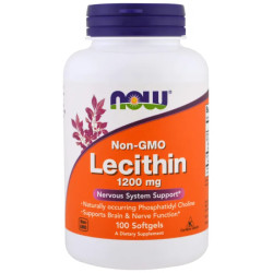 Лецитин 1200 мг, Now Foods Lecithin, 100 гелевих капсул