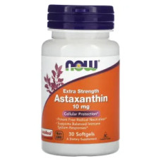 Астаксантин 10 мг, екстра сила Astaxanthin NOW Foods, 30 гелевих капсул