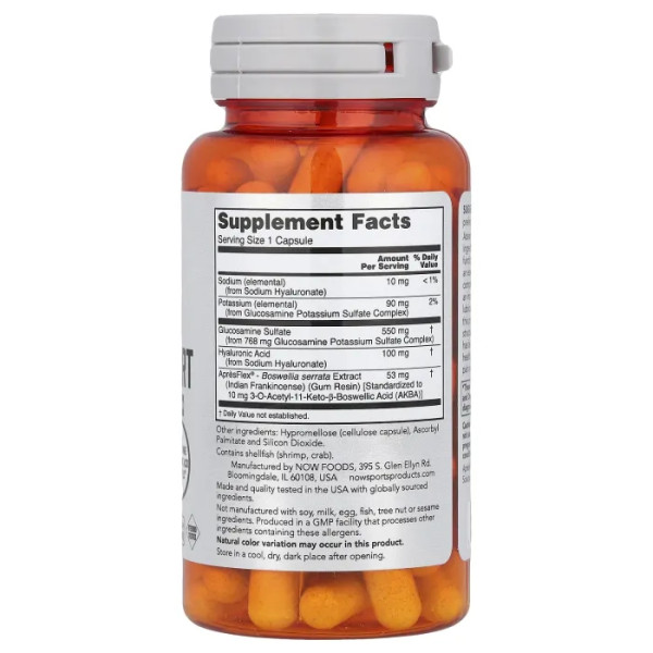 Підтримка суглобів, Advanced Joint Support, NOW Foods, Sports, розширена, 60 капсул