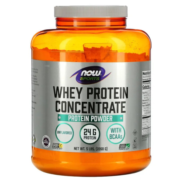 Сироватковий протеїн, концентрат, Whey Protein Concentrate, Now Foods, Sports, порошок, без смаку, 2268 г