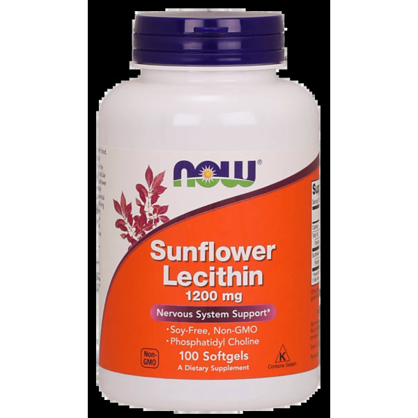 Соняшниковий лецитин, Sunflower Lecithin, Now Foods, 1200 мг, 100 гелевих капсул