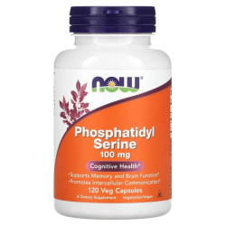 Фосфатидилсерин 100 мг, NOW Foods Phosphatidyl Serine, 120 вегетарианских капсул