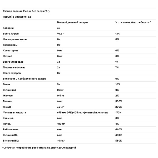 Харчові дріжджі (пластівці), Nutritional Yeast, Now Foods, 284 гр