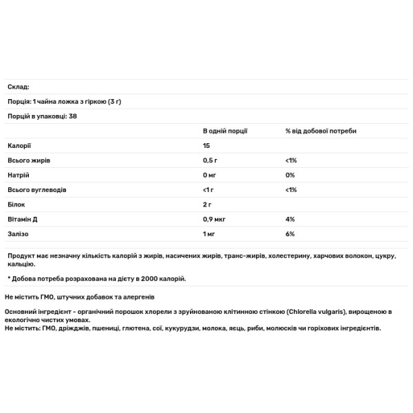 Хлорела (Chlorella), Now Foods, сертифікована, органічна,чистий порошок, 113 грам