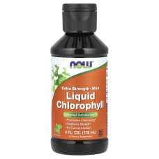 Хлорофіл рідкий екстра сила, Liquid Chlorophyll NOW Foods, смак м'ята, 118 мл