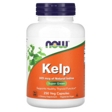 Ламинария, NOW Foods Kelp, 325 мкг, 250 вегетарианских капсул
