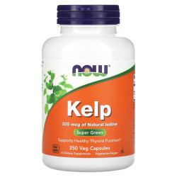 Ламінарія, NOW Foods Kelp, 325 мкг, 250 вегетаріанських капсул