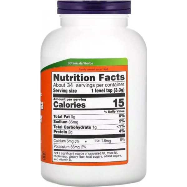 Спіруліна, сертифікований органічний порошок, Spirulina, Now Foods, 113 гр