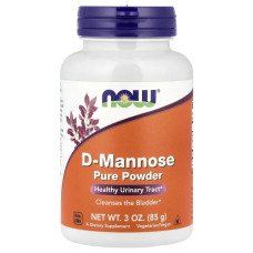 D-манноза, Now Foods Certified Organic D-Mannose, органик, чистый порошок, 85 г.